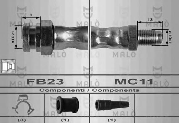 Шланг гальмівний 8411 Akron Malo