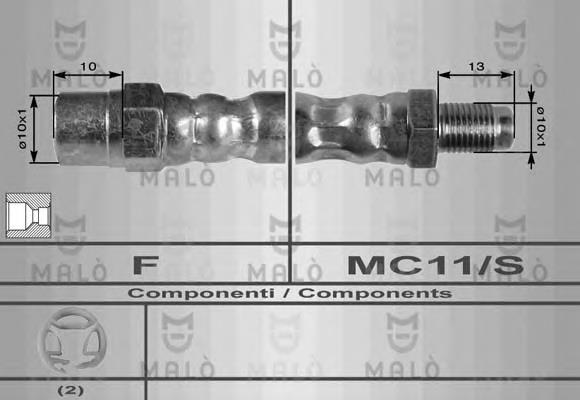 Шланг гальмівний передній 8249 Akron Malo