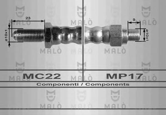 Шланг гальмівний передній 8340 Akron Malo