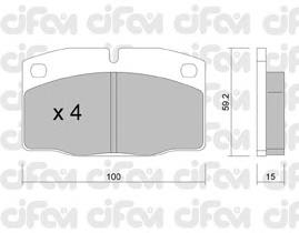 Колодки гальмівні передні, дискові 8220440 Cifam