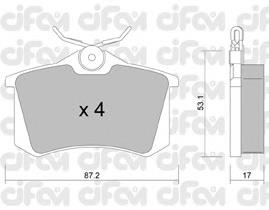 Задні гальмівні колодки Cifam 8221001 ціна, від 13.54 USD