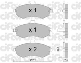 Колодки гальмівні передні, дискові 8225040 Cifam