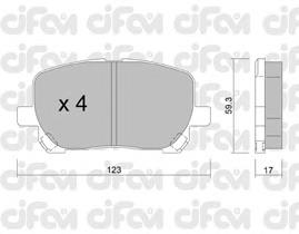 Колодки гальмівні передні, дискові 8224270 Cifam