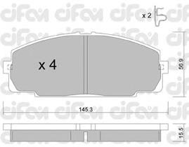 Колодки гальмівні передні, дискові 8224340 Cifam