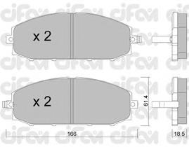 Колодки гальмівні передні, дискові 8224070 Cifam