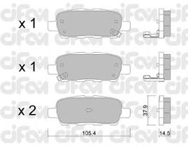 Задні гальмівні колодки Cifam 8226120 ціна, від 15.79 USD