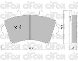 Колодки гальмівні передні, дискові 8225450 Cifam