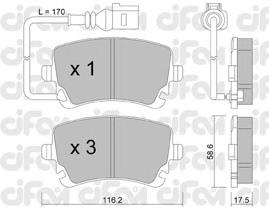 Задні гальмівні колодки Cifam 8225540 ціна, від 19.02 USD