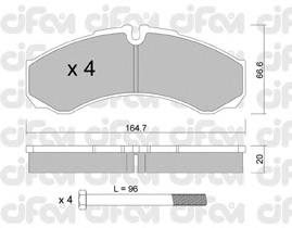 Колодки гальмові задні, дискові 8222120 Cifam