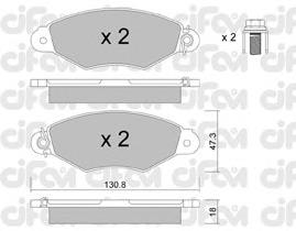 Колодки гальмівні передні, дискові 8222530 Cifam