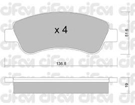 Купити 8223270 Cifam Колодки гальмівні передні, дискові
