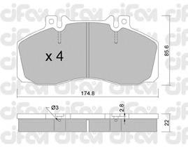 Колодки гальмові задні, дискові 8222670 Cifam