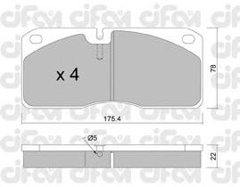 Колодки гальмівні передні, дискові 8222690 Cifam