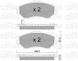 Колодки гальмівні передні, дискові 8228620 Cifam