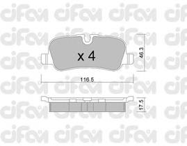 Колодки гальмові задні, дискові 8226940 Cifam