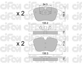 Колодки гальмівні передні, дискові 8226754 Cifam