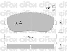 Колодки гальмівні передні, дискові 8227660 Cifam