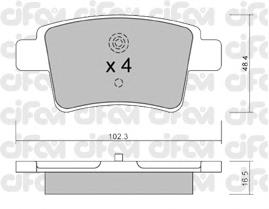 Задні дискові колодки Cifam 8228010