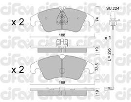 Передні тормозні колодки 8227750K Cifam