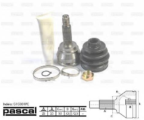 ШРУС зовнішній передній G1G001PC Pascal