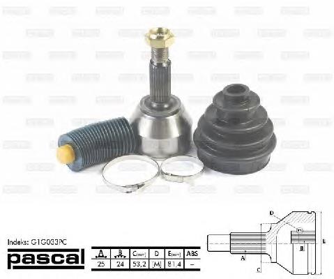 ШРУС зовнішній передній G1G033PC Pascal