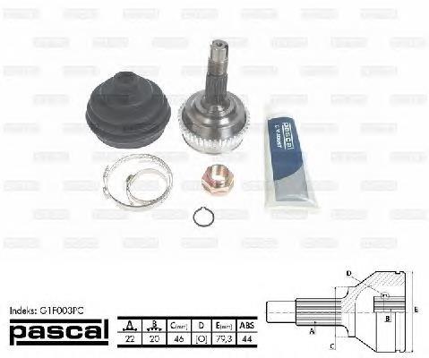 ШРУС зовнішній передній G1F003PC Pascal