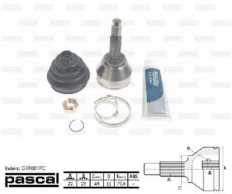 ШРУС зовнішній передній G1F001PC Pascal