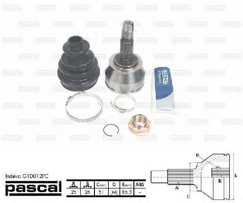 ШРУС зовнішній Pascal G1D012PC