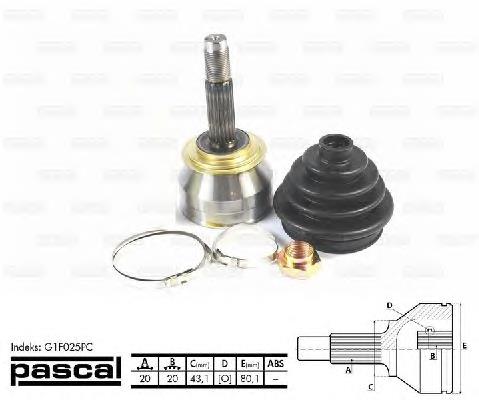 ШРУС зовнішній передній G1F025PC Pascal