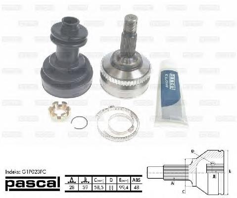 ШРУС зовнішній передній G1P023PC Pascal