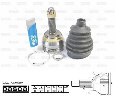 ШРУС зовнішній передній G1V009PC Pascal