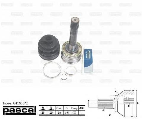 ШРУС зовнішній передній G15033PC Pascal