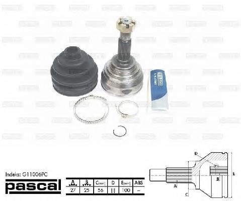 ШРУС зовнішній передній G11006PC Pascal