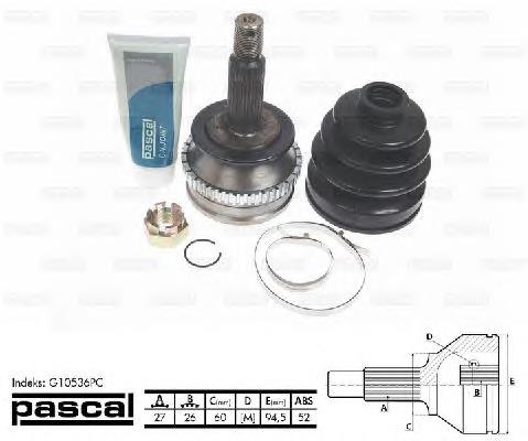 Купити G10536PC Pascal ШРУС зовнішній передній, лівий