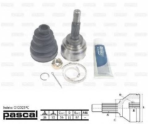 ШРУС зовнішній передній G12025PC Pascal