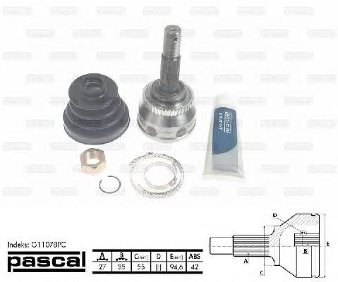 ШРУС зовнішній передній G11078PC Pascal