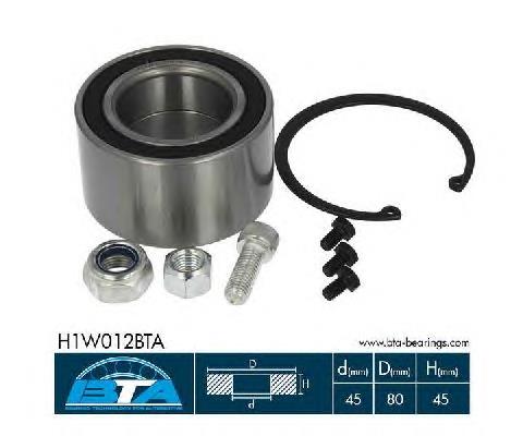 Комплект підшипник маточини передньої BTA H1W012BTA ціна, від 17.77 USD