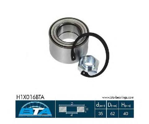 Комплект підшипник маточини передньої BTA H1X016BTA ціна, від 13.92 USD