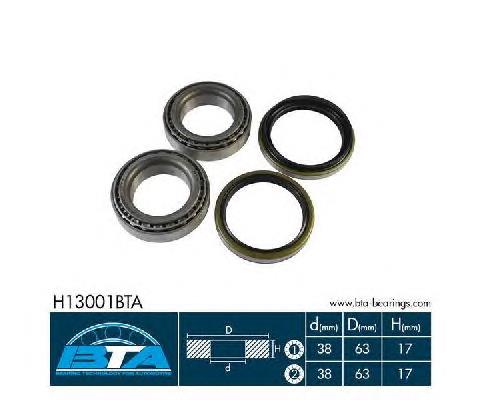 Комплект підшипник маточини передньої BTA H13001BTA ціна, від 13.02 USD