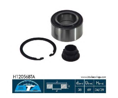 Комплект підшипник маточини передньої BTA H12056BTA ціна, від 24.49 USD