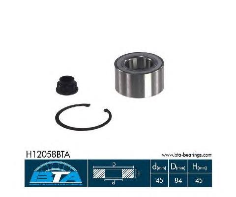 Комплект підшипник маточини передньої BTA H12058BTA ціна, від 26.24 USD