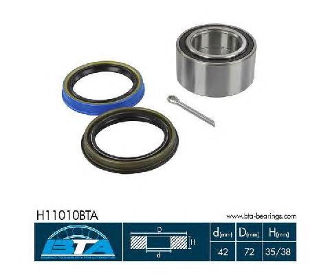 Комплект підшипник маточини передньої BTA H11010BTA ціна, від 18.68 USD