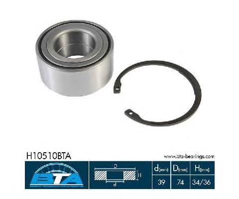 Комплект підшипник маточини передньої BTA H10510BTA ціна, від 14.35 USD