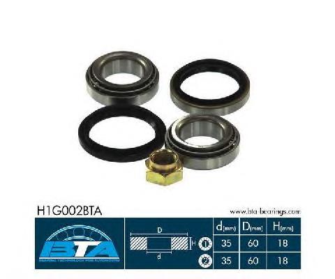 Комплект підшипник маточини передньої BTA H1G002BTA ціна, від 11.19 USD