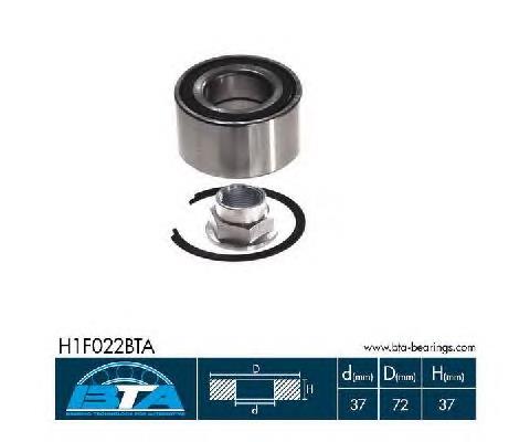 Комплект підшипник маточини передньої BTA H1F022BTA ціна, від 19.93 USD