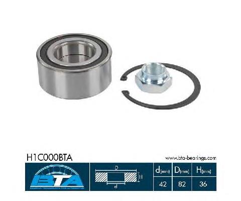 Комплект підшипник маточини передньої BTA H1C000BTA ціна, від 14.17 USD