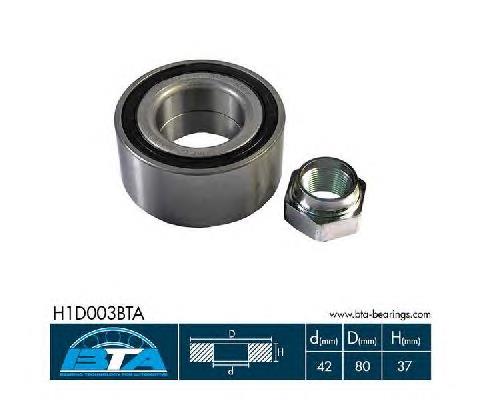 Комплект підшипник маточини передньої BTA H1D003BTA ціна, від 20.17 USD