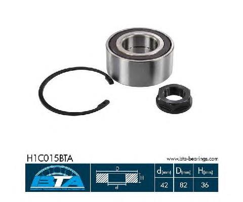 Комплект підшипник маточини передньої BTA H1C015BTA ціна, від 17.51 USD
