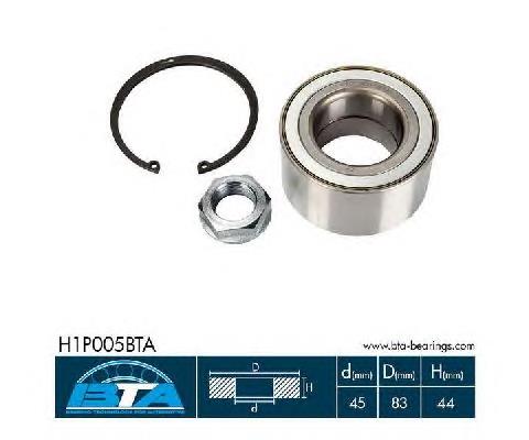 Комплект підшипник маточини передньої BTA H1P005BTA ціна, від 24.90 USD