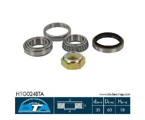 Комплект підшипник маточини передньої BTA H1G024BTA ціна, від 14.19 USD